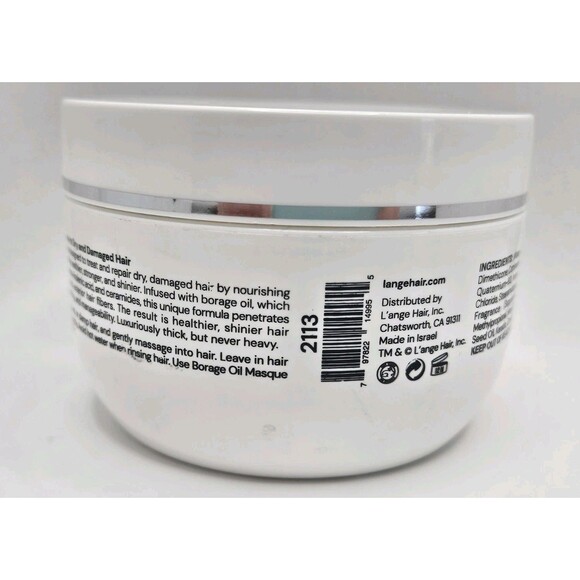 L'ange Borago Borage Oil Deep Conditioning Masque 10 Oz Jar New Lange - Picture 3 of 4
